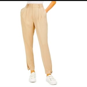 BAR III Womens Beige High Waisted Pleated Pocketed Utility Skinny Pants 6